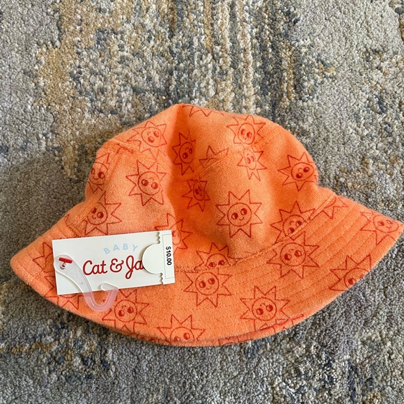 Cat & Jack Orange Bucket Sun Hat - Picture 1 of 3